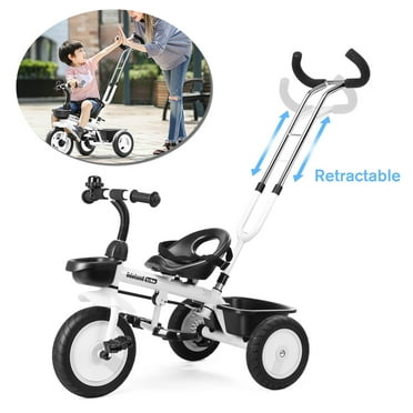 Besrey Baby Tricycle Stroller 8 In 1 Kids Stroll Tricycle With Foldable Canopy Reversible Seat Toddler Push Trike Stroller For Infants Age 1 6 Years Gray Walmart Com