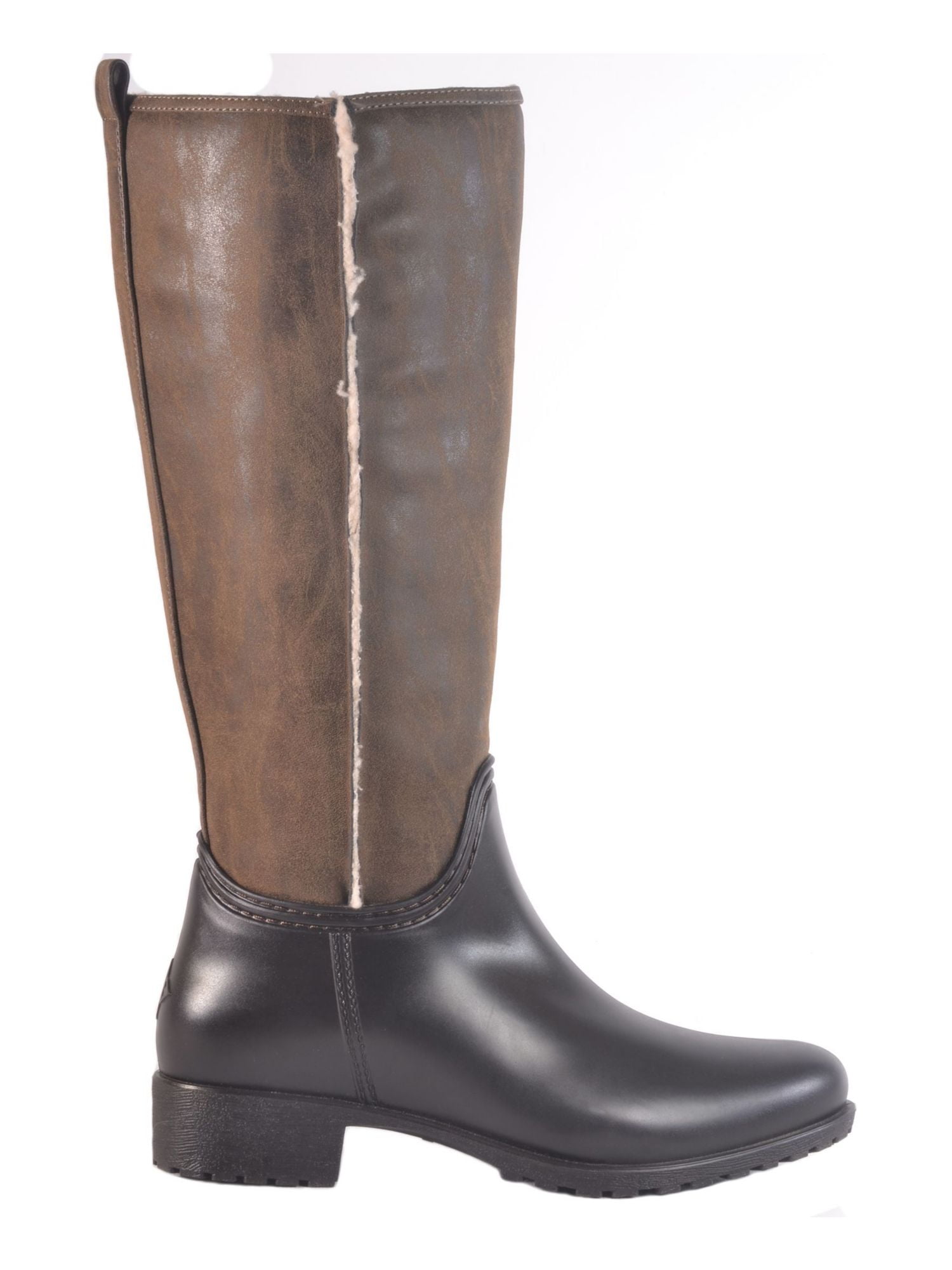 DAV Womens Black Brown Water Resistant Shaft Equestrian Styling Fold For MidHeight Waterproof