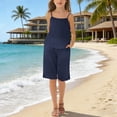 thumbnail image 2 of Vornjynx Girl Outfit Sets 2 Piece Cami Tank Tops and Shorts with Pockets Elastic Waist Comfort Soft Summer Casual Vacation Clothes Navy Size 10, 2 of 10