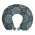 thumbnail image 1 of Abstract Travel Pillow Neck Rest, Continuous Detailed Modern Motifs Vague Layout of Cluttered Elements Print, Memory Foam Traveling Accessory Airplane and Car, 12", Multicolor, by Ambesonne, 1 of 2