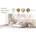 thumbnail image 5 of Bellemave Full Size Metal House Bed with Headboard and Footboard Montessori House Bed, Metal Floor Bed with Roof, No Box Spring Needed, Pink, 5 of 11