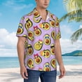 thumbnail image 5 of Daiia Cartoon Avocados Hawaiian Shirt for Men Gentle Cotton Regular Short Sleeve Casual-Medium, 5 of 9