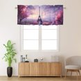 thumbnail image 2 of Eiffel Tower Printed Window Curtains Valances for Kitchen Rustic Floral Vintage Lavender Flowers Romantic Privacy Decorative Rod Pocket Short Window Valance Curtains 54 by 18 in, 1 Panel, 2 of 6