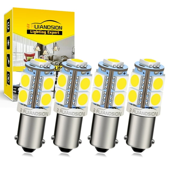 Ruiandsion BA9S LED Bulb, 12V Car Interior Light, Non-Polarity Easy Install, 6000K Cool White 270LM, 4-Pack