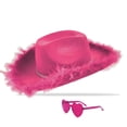 thumbnail image 1 of Sombrero de vaquero YBHOMINE con gafas de sol en forma de corazón para mujer y hombre, 1 of 7