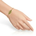 thumbnail image 3 of Galaxy Gold 14k Rose Gold Floral Bracelet with Peridots, 3 of 3