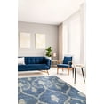thumbnail image 2 of Tapis en Laine Bleu Royal à Motif Floral Noué à la Main, 2 of 6