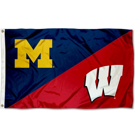 Rivalry Michigan vs Wisconsin House Divided 3x5 Flag
