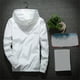 thumbnail image 4 of Chaqueta Umfun para hombre, regalo de otoño, impermeable, cortavientos, transpirable, con capucha, color blanco, talla 7XL, 4 of 5