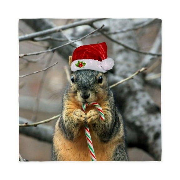 CafePress - Christmas Squirrel - Queen Duvet