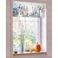 thumbnail image 4 of Blue Pumpkin Coastal Fall Curtain Valance for Windows/Kitchen/Living Room/Bedroom,Thanksgiving Ocean Botanical Coral Rod Pocket Window Treatment Short Drape Topper Small Tier Cafe Panel 42X12, 4 of 7