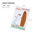 thumbnail image 2 of Lantern Press 1000 Piece Jigsaw Puzzle, Santa Barbara, California, Merry Christmas from California, Snowman and Surfboard, 2 of 5