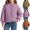 Purple, variant on Spazoro Girls Quilted Bomber Jacket with Side Pockets, Stand Collar Snap Button Warm Long Sleeve Casual Padded Outerwear Coat Purple Size 7-8