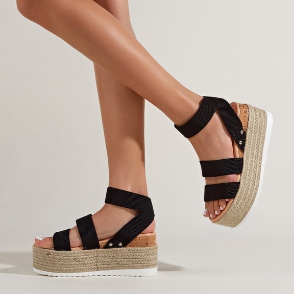 Vedolay Platform Sandals Women Women's with Arch Support Leopard Anti-Slip Comfortable Sandals,Black 7.5