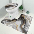 thumbnail image 2 of Gray White Gold Marble Pattern Bathroom Rugs Sets 3 Piece,Toilet Cover Set,Absorbent Non Slip Bathroom Mats Sets with U-Shaped Contour Rug Toilet Rug Set, 2 of 5