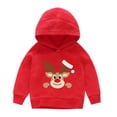 thumbnail image 4 of Haut à Manches Longues Rouge, Chandail à Capuche Imprimé de Noël, 4 of 6