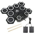 Electronic Drum Set, Portable Tabletop Electric Drum Kit with Buildin