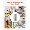 thumbnail image 6 of KFFKFF 12-Gallon Electric Tank Water Heater, 1600W Point-of-Use Unit with LED Heating Indicator, Adjustable Knob, Side Outlet, 120V Compact Design with T&P Valve for Apartments and Studios, Gray, 6 of 9