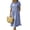 Blue, variant on Women's Summer Striped Midi Long Shirt Dress Casual Loose Short Sleeve Button Down Dress