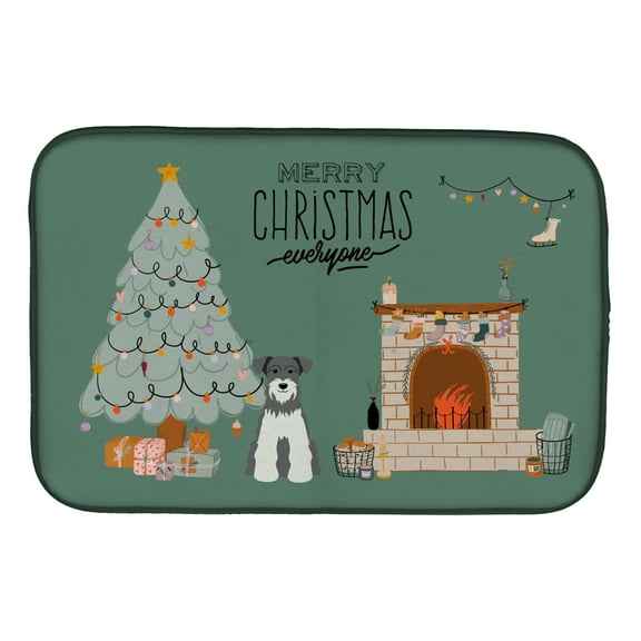 Carolines Treasures Carolines Salt and Pepper Miniature Schnauzer Christmas Everyone dish-drying-mats, 14 x 21, Multicolor