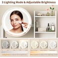 thumbnail image 4 of Makeup Vanity Desk with Mirror and Lights,Small Dressing Table with 2 Drawers & Open Shelves and Cushioned Stool,3 Lighting Modes for Bedroom,Small Space,White, 4 of 6