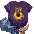 thumbnail image 6 of Women's Short Sleeve T-Shirt WCJM Women's Acrylic T-Shirt Purple Plus Size Sunflower Print Short Sleeve T-Shirt For Women Casual Daily Wear, 6 of 6