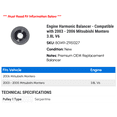 thumbnail image 2 of Engine Harmonic Balancer - Compatible with 2003 - 2006 Mitsubishi Montero 3.8L V6 2004 2005, 2 of 2