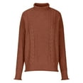 thumbnail image 5 of Aoochasliy Womens Sweaters Clearance Pullover Cardigan Soild Long Sleeve Thick Knit Turtleneck Coat, 5 of 7