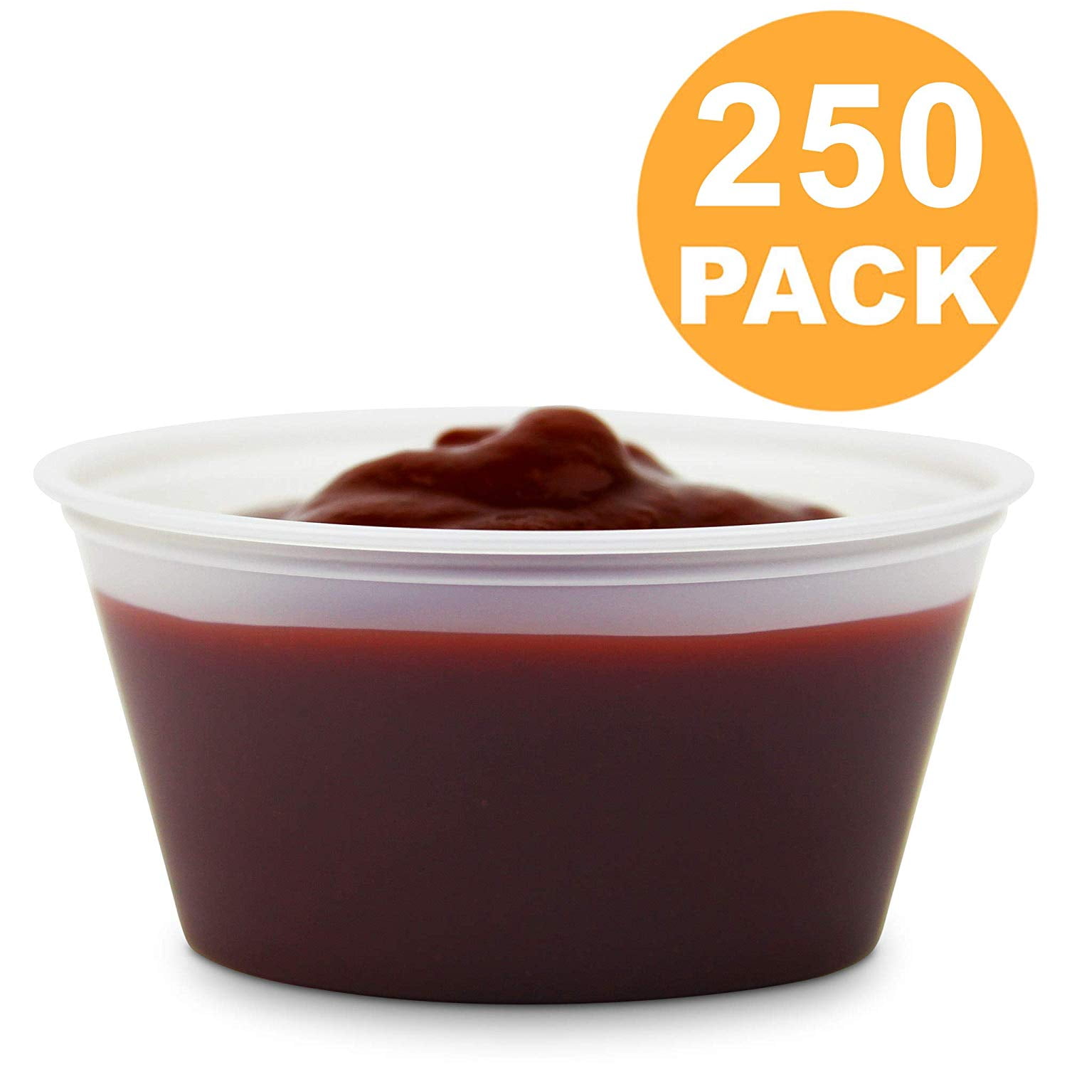 3.25 OZ Plastic Portion Cup with Clear Lids Disposable Jello Shots Sauce Condiment Souffle Dressing Mini Containers 250 Pack 