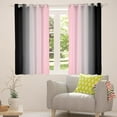 thumbnail image 3 of Geometric Abstract Ombre Curtains Women Adults Teens Pink and Black Striped Window Curtains for Bedroom Living Room Kids Girls Simple Modern Window Drapes Treatments-42"W x 45"L (Pack of 2), 3 of 7