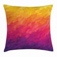 thumbnail image 1 of Abstract Throw Pillow Cushion Cover, Watercolor Style Ombre Effect Hand Drawn Brush Strokes in Warm Tones, Decorative Square Accent Pillow Case, 18" X 18", Purple Orange and Yellow, by Ambesonne, 1 of 2