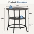 thumbnail image 2 of Gianna 2-Tier Round Side Table，Space-Saving End Table for Small Living Room & Bedroom，Wood Grain Gray, 2 of 7