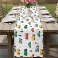 thumbnail image 4 of Cartoon Truck Table Runner 108 Inches, Funny Cute Colorful Car Tree Polka Dot Bed Runner Dresser Scarves Tabletop for Indoor Outdoor Parties/Ceremony/Banquet, 13"x 108", 4 of 9