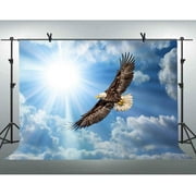FEASRT Sunlight White Clouds Backdrops for Photography 10x7ft Flying Eagle Background Photo Video Studio Props LYAY591