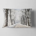 thumbnail image 2 of Designart Winter Lane in Countryside - Forest Throw Pillow - 12x20, 2 of 5