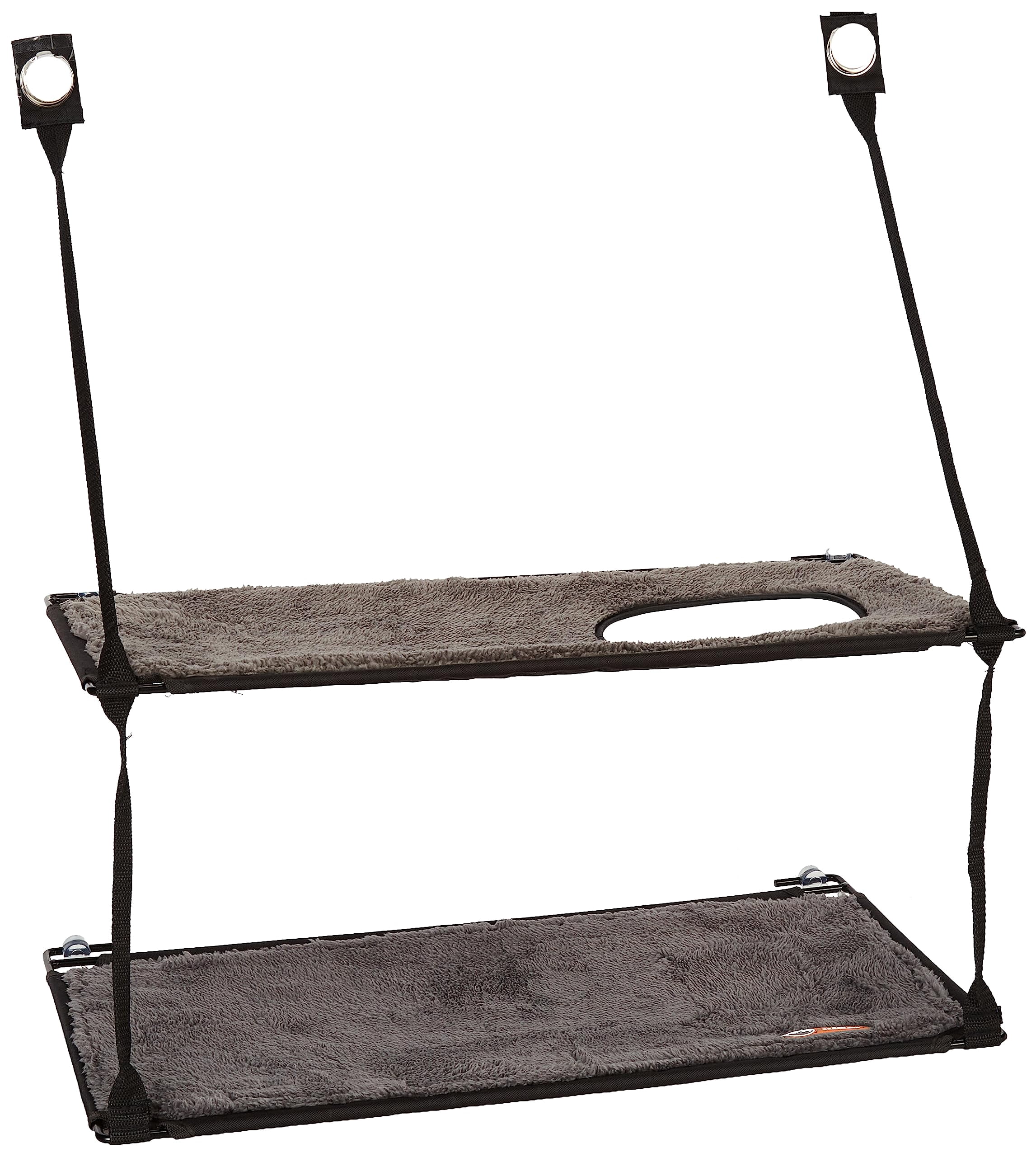 Ez Mount Double Stack Cat Window Perch For Large Cats  Sturdy Hammock Bed Steel Frame Suction Cups 2 Washable Shelf Covers Foldable - Fits 27"w X 31"h Glass Spaces