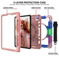 thumbnail image 4 of 360 Degree Rotating iPad Pro 11 inch 2020 2nd Generation Case with Pencil Holder, Dteck Kickstand Shockproof Heavy Duty with Shoulder Strap Hand Strap For iPad Pro 11 (2020), Colorful + Rosegold, 4 of 7