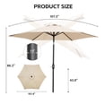 thumbnail image 2 of Autlaycil 9ft Beige Outdoor Patio Umbrellas, Sturdy Ribs with Tilt and Crank for Table Garden Market and Poolside, 2 of 8