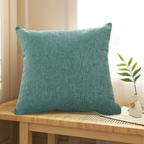 strola Toys Autumn Green Throw Pillow with Insert 40x40cm - Linen-Like Lumbar Cushion for Sofa Office Car