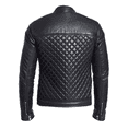 thumbnail image 2 of Noora Mens Black Lambskin Biker Leather Jacket With Zipper Pockets Handmade Designer Quilted Leather Jacket SU039, 2 of 9