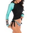 thumbnail image 5 of Women Rash Guard with String Bikini Two Piece Swimsuits Long Sleeve Bathing Suit, 5 of 7