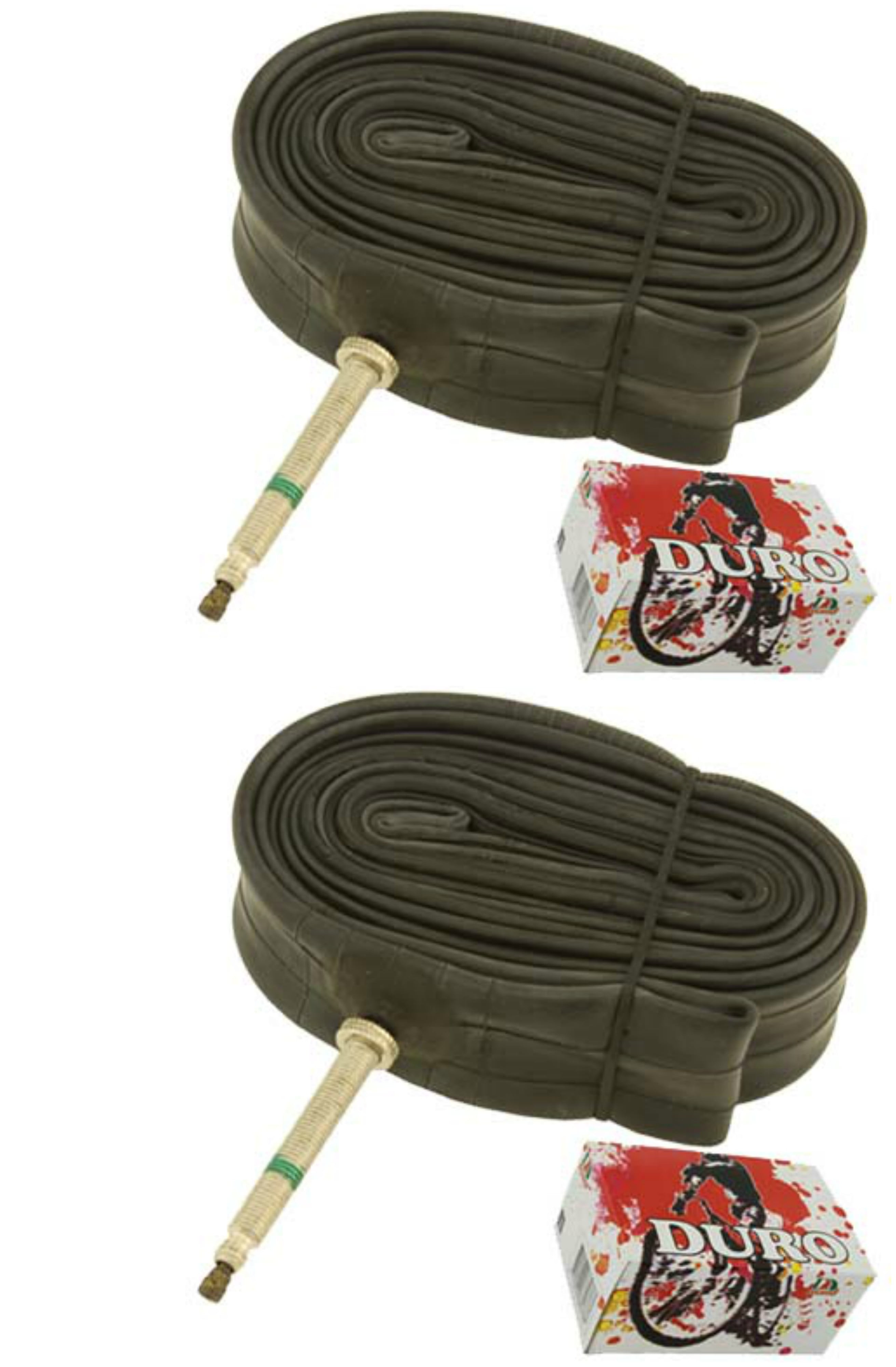 2 Duro Tubes 27" x 1 1/8"1 1/4" 52mm Standard Presta Valve. Set of
