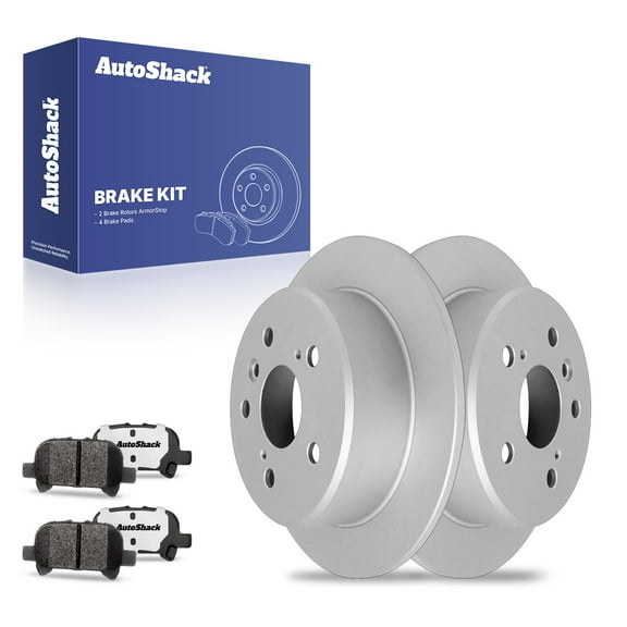 AutoShack 10.59" (269 mm) Rear Solid Brake Rotors Coated   Ceramic Brake Pads | Replacement for 2001-2003 Toyota Solara 2000-2001 Toyota Camry | 6-PC Brake Kit | ArmorStop