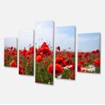thumbnail image 2 of Red Poppies under Bright Blue Sky - Flower Artwork on Canvas, 2 of 3