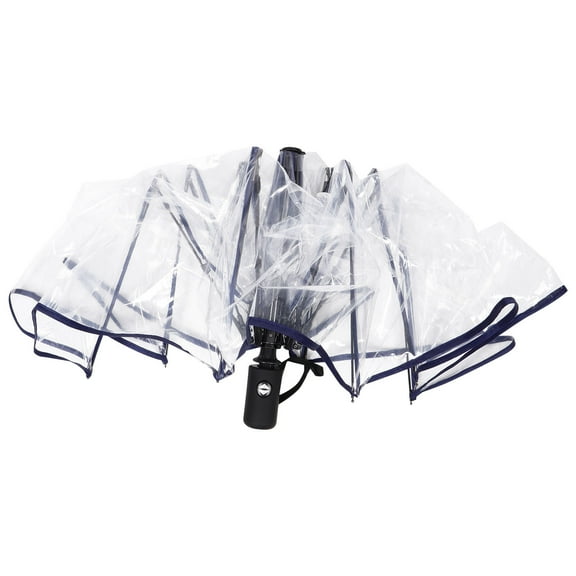 Pretyzoom 1Set Waterproof Clear Umbrella Portable Folding for on Sunny Days