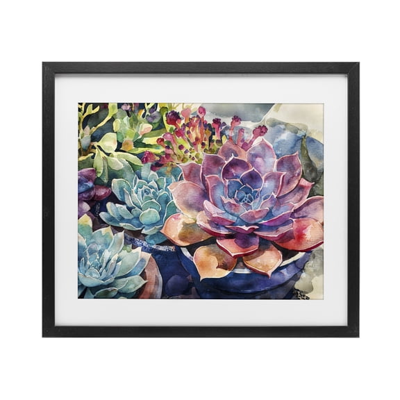 Stupell Industries Bohemian Sun Kissed Succulents Black Framed Print Under Glass, 16 x 13, by Svetlana Aleynikova