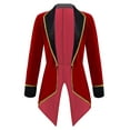 thumbnail image 3 of Linjinx Boys Girls Tuxedo Outfit Festival Long Sleeve Tailcoat Jacket With Burgundy 12, 3 of 6
