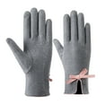 thumbnail image 1 of Womens Warm Gloves Outdoor Riding Driving Cute Bow Plus Fleece Touched Screen NonSlip Gloves Unisex, 1 of 4