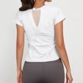 thumbnail image 3 of DuoJiaJ Womens Workout Top, Slim Fit Crew Neck Short Sleeve Activewear White L, 3 of 5