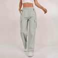 thumbnail image 2 of Dagugfen Women's Cargo Pants Elastic Waist Straight Leg Trousers with Multi Pockets Casual Outdoor Wear Camping Hiking Pants, 2 of 9